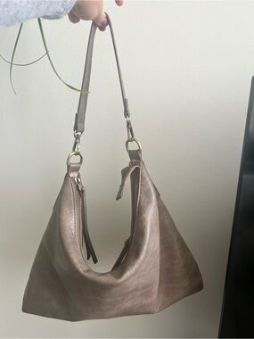 Joy Susan Taupe Shoulder Hobo Bag